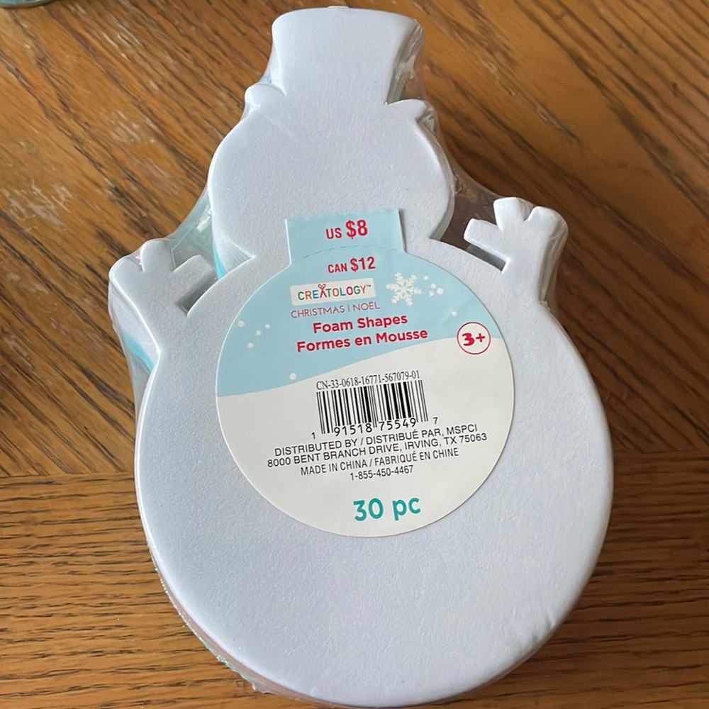 Snowman Foam Shapes (30 pieces)